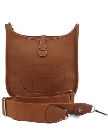 Hermes Tan Evelyne Shoulder Togo III PM Bag