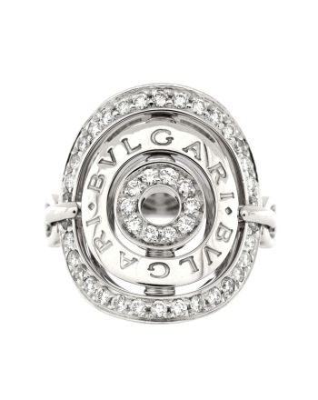 Astrale Cerchi Shield Ring 18K White Gold with Diamonds