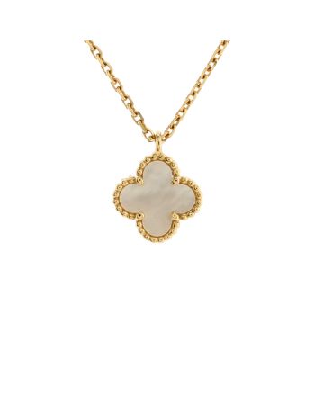 Sweet Alhambra Pendant Necklace 18K Yellow Gold and Mother of Pearl