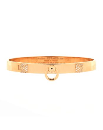 Collier de Chien Bracelet 18K Rose Gold with Pave Diamond Studs PM