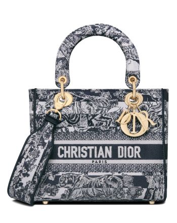 Christian Dior Medium Lady D-Lite Bag Dark Blue