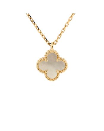 Sweet Alhambra Pendant Necklace 18K Yellow Gold and Mother of Pearl