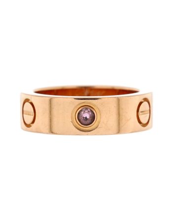 Love Band 1 Sapphire Ring 18K Rose Gold with Pink Sapphire