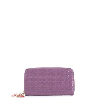 Lady Dior Zip Around Wallet Cannage Quilt Patent Long