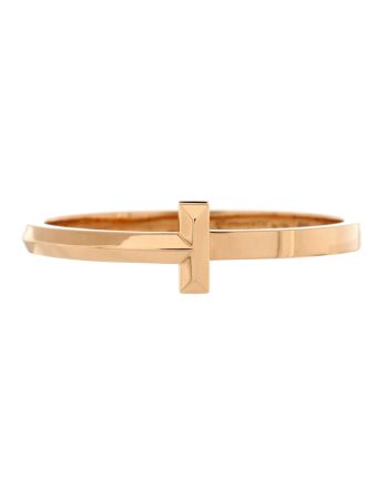 T1 Hinged Bangle Bracelet 18K Rose Gold Wide