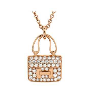 Amulettes Constance Pendant NM Necklace 18K Rose Gold and Diamonds