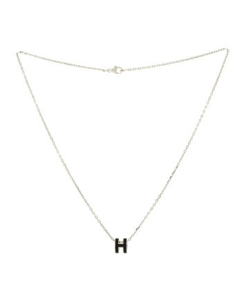 Pop H Pendant Chain Necklace Metal and Enamel Mini