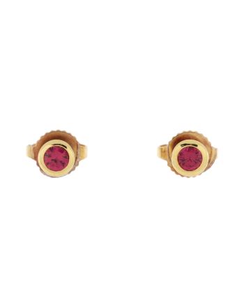 Color By The Yard Stud Earrings 18K Yellow Gold with Rubies 0.22CT