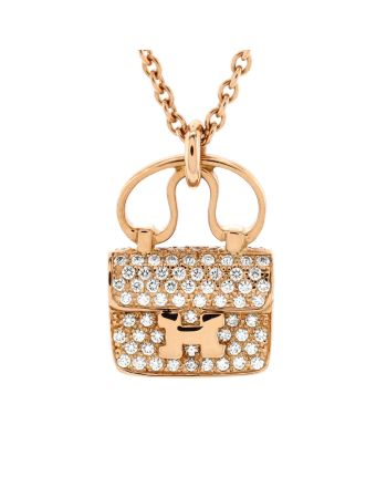 Amulettes Constance Pendant NM Necklace 18K Rose Gold and Diamonds