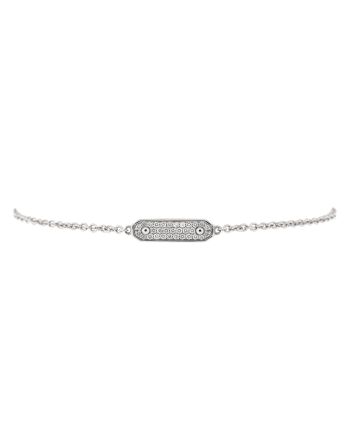 Tag Chain Bracelet 18K White Gold and Diamonds