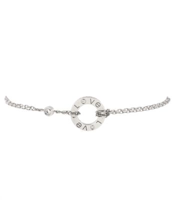 2 Diamonds Love Bracelet 18K White Gold with Diamonds