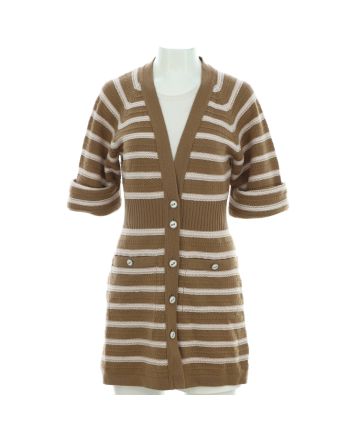 Women's Striped V-Neck Sweater Dress Cashmere