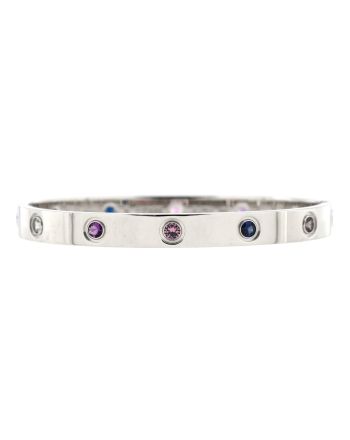 Love 10 Stone Bracelet 18K White Gold with Aquamarine, Sapphire, Spinel and Amethyst