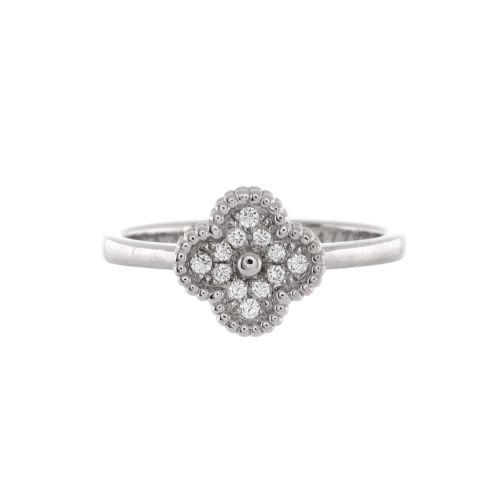 Sweet Alhambra Ring 18K White Gold and Diamonds