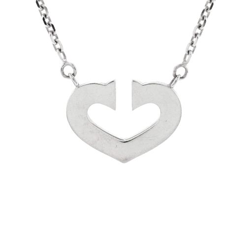 C Heart de Cartier Pendant Necklace 18K White Gold