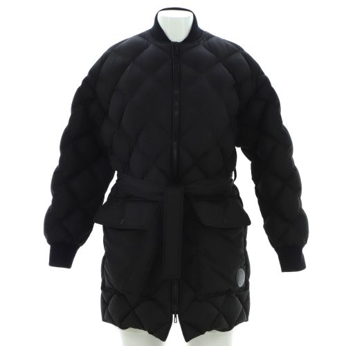 Women's Belted Puffer Coat Quilted Polyester with Down