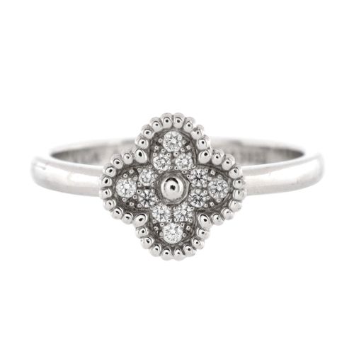 Sweet Alhambra Ring 18K White Gold and Diamonds