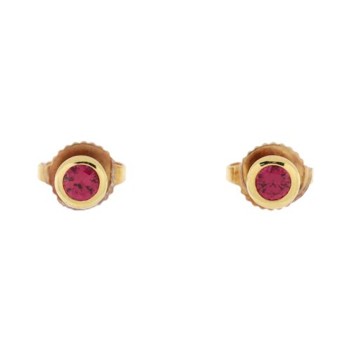 Color By The Yard Stud Earrings 18K Yellow Gold with Rubies 0.22CT