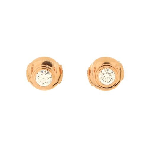 D'amour Stud Earrings 18K Rose Gold and Diamond Medium