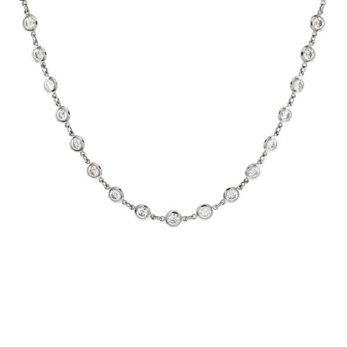 Elsa Peretti 57 Diamonds By The Yard Continuous Necklace Platinum and Diamonds 4.5mm